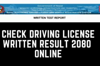 driving license written result 2080